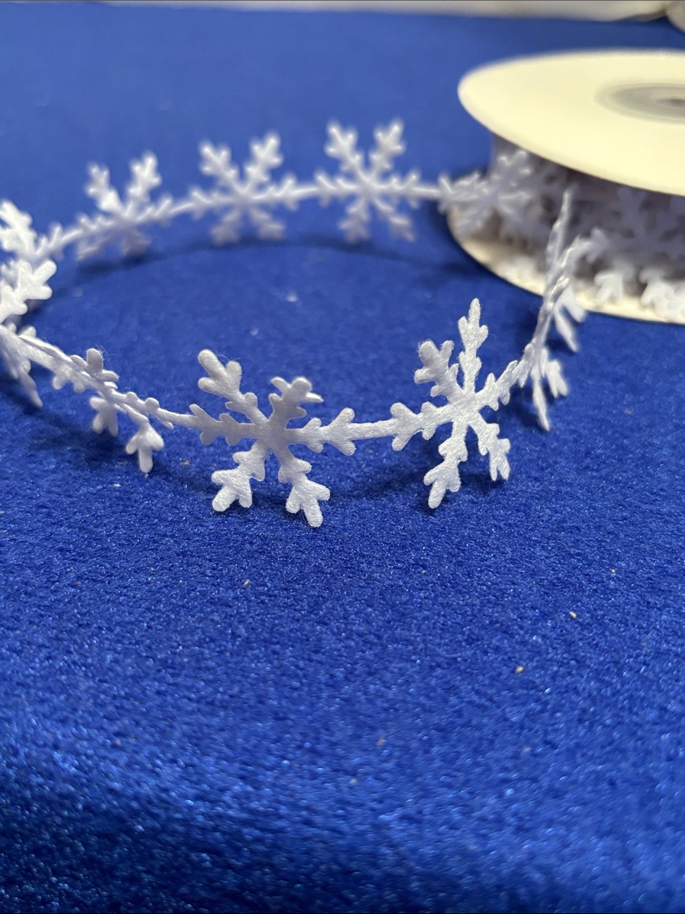 White snowflake ribbon